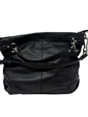 Coach Brooke Pebbled Leather Shoulder Bag Handbag Purse Silver Hardware Y2K Hobo